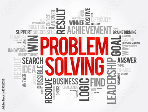 Problem Solving word cloud collage, business concept background