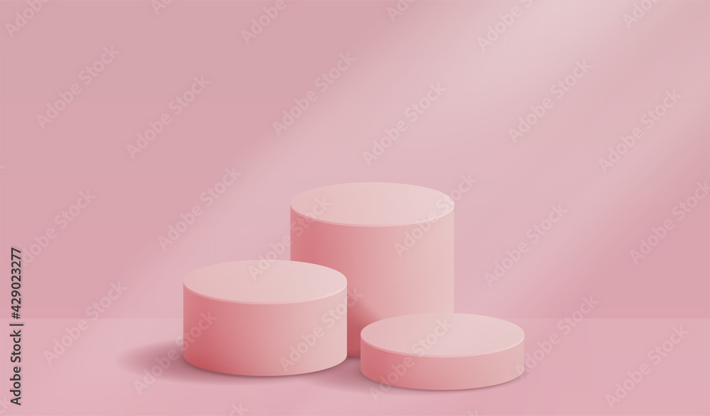 Cosmetic pink background and premium podium display for product presentation branding and packaging presentation. studio stage with shadow of background. vector design Cosmetic pink background and premium podium display for product presentation branding and packaging presentation. studio stage with shadow of background. vector design