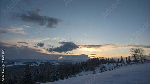 Wallpaper Mural Evening in winter in the Carpathian mountains Torontodigital.ca
