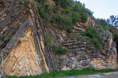 Very curious geological formation called anticline, in Sot de Chera, Valencia (Spain). photo