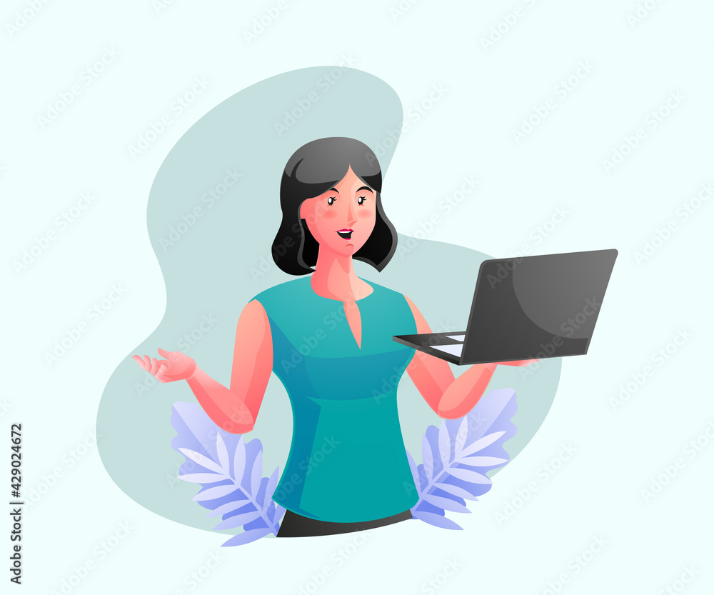 Confident business expert holding laptop
Confident business expert holding laptop