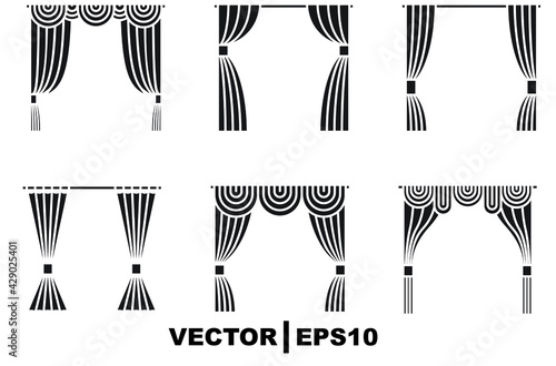 black curtain on white background