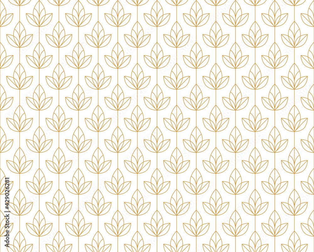 Flower geometric pattern. Seamless vector background. White and gold ornament. Ornament for fabric, wallpaper, packaging. Decorative print Flower geometric pattern. Seamless vector background. White and gold ornament. Ornament for fabric, wallpaper, packaging. Decorative print