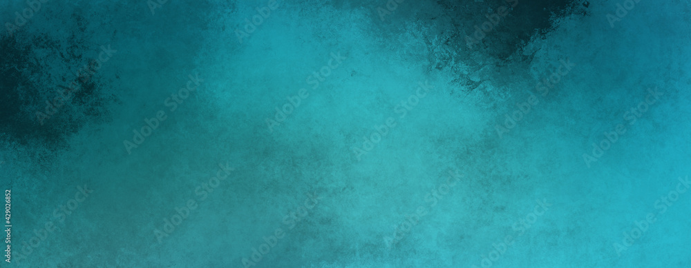 Blue green background abstract texture turquoise cyan palette Retro painted canvas surface  Grungy dust plaster pattern Overlay background