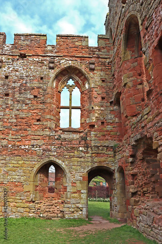ruins, historical, gothic, sandstone rock, battle field, red sandstone, family icon, acton, architectural details, castle, arches, historic, manor, sandstone walls, shropshire, abandoned building, tou