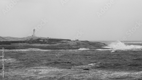 lighthouse in the fog