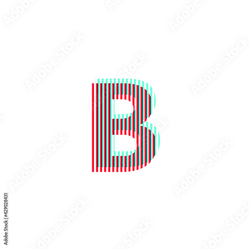 letter "B", anaglyph effect, editable vector