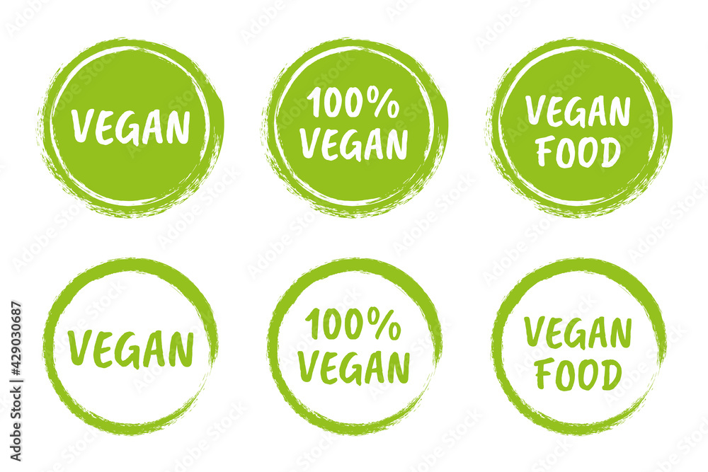 vegan logo icon set, organic natural food labels vegan logo icon set, organic natural food labels
