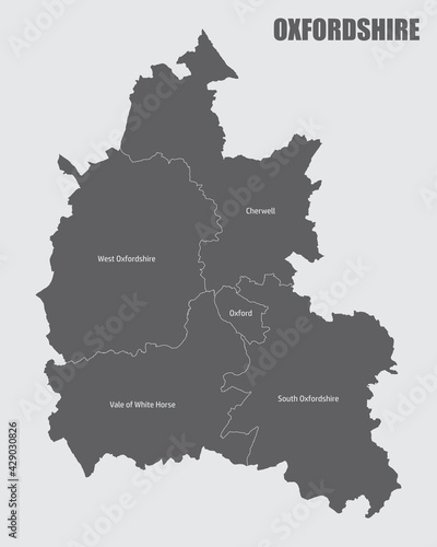 Oxfordshire county administrative map