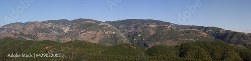 Panorama of the mountains in Yunnan province