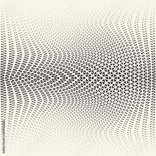 Abstract geometric gold graphic design print halftone triangle pattern. Design element for background, posters, cards, wallpapers, backdrops, panels - Vector illustration