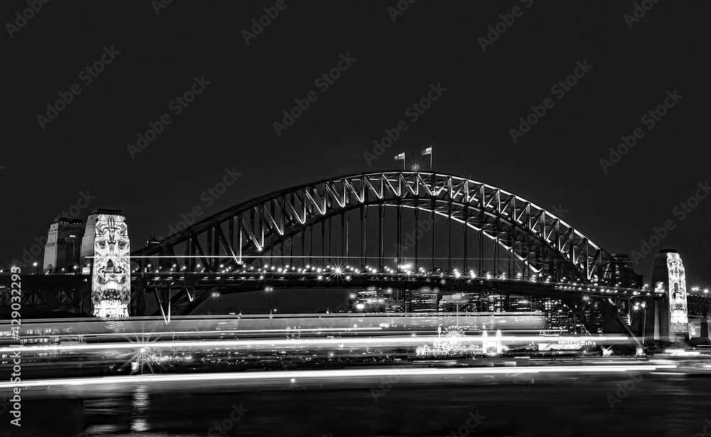 Harbour Bridge, schwarz-weiß