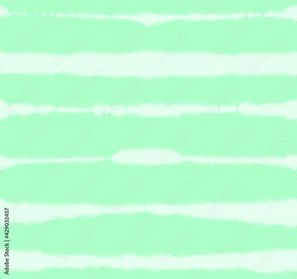 Tie dye stripe pattern in green. Striped tie-dye background, wallpaper or texture. 