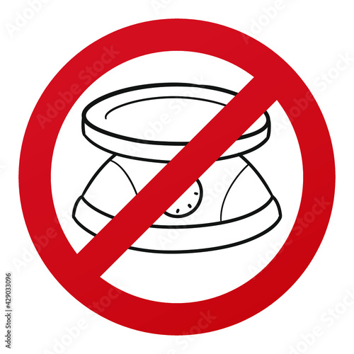 No Weighing Machine Symbol Isolated on White Background. Spoiled Vector Illustration Prohibition Stop Sign.