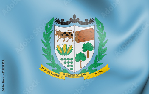 3D Flag of Goianesia do Para (Para state), Brazil. 3D Illustration. photo