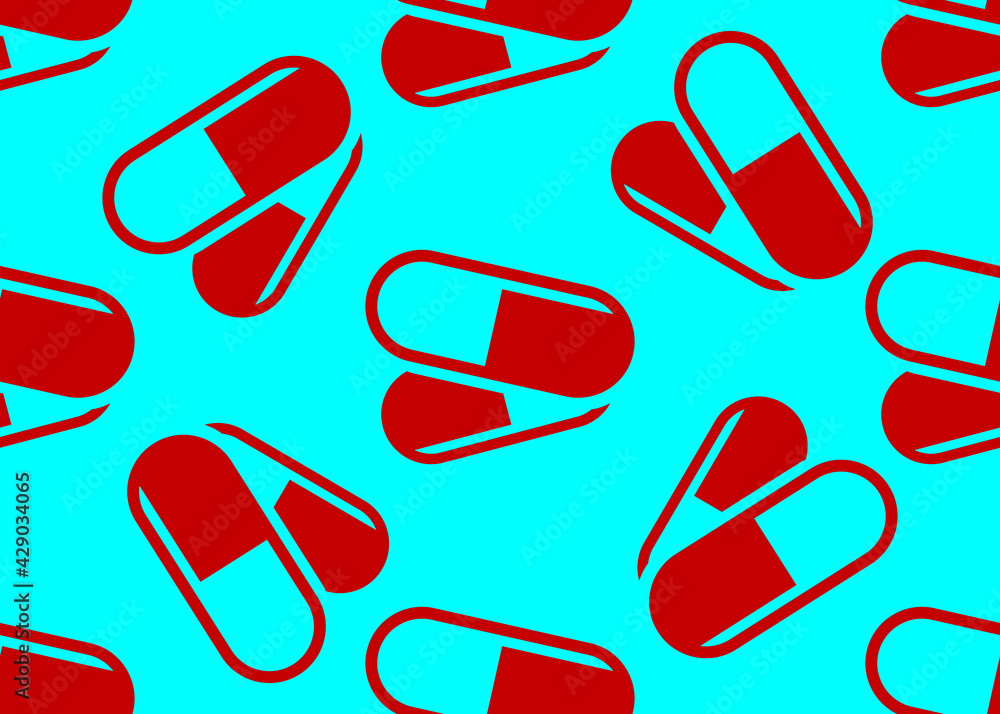 Antibiotics Seamless background. Design for packaging. Antibiotics Seamless background. Design for packaging.