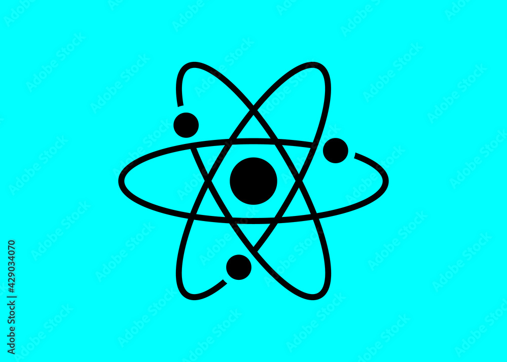 Molecular model on a blue background. Flat style. Molecular model on a blue background. Flat style.