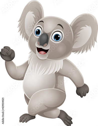 Cartoon cute little koala running