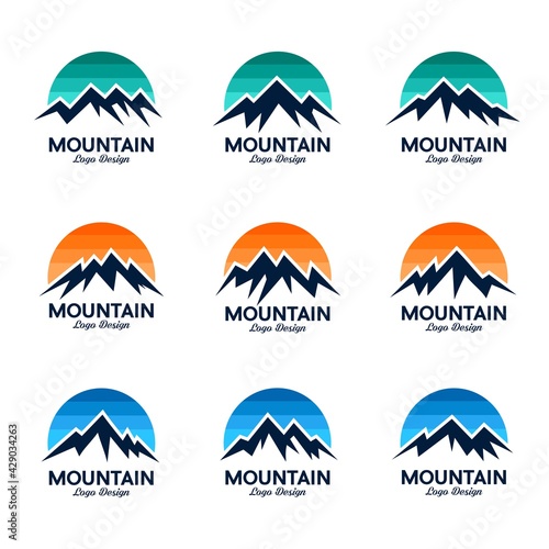 Mountain & Sky Logo Design Vector Set