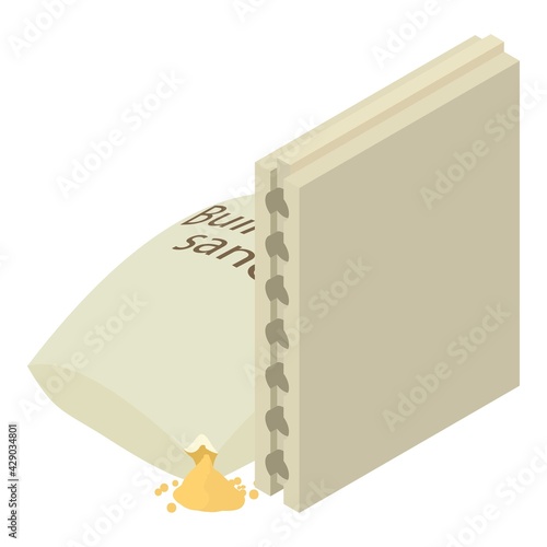 Construction material icon. Isometric illustration of construction material vector icon for web
