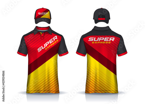 Corporate Work Shirts,t-shirt and cap templates design. uniform for company.