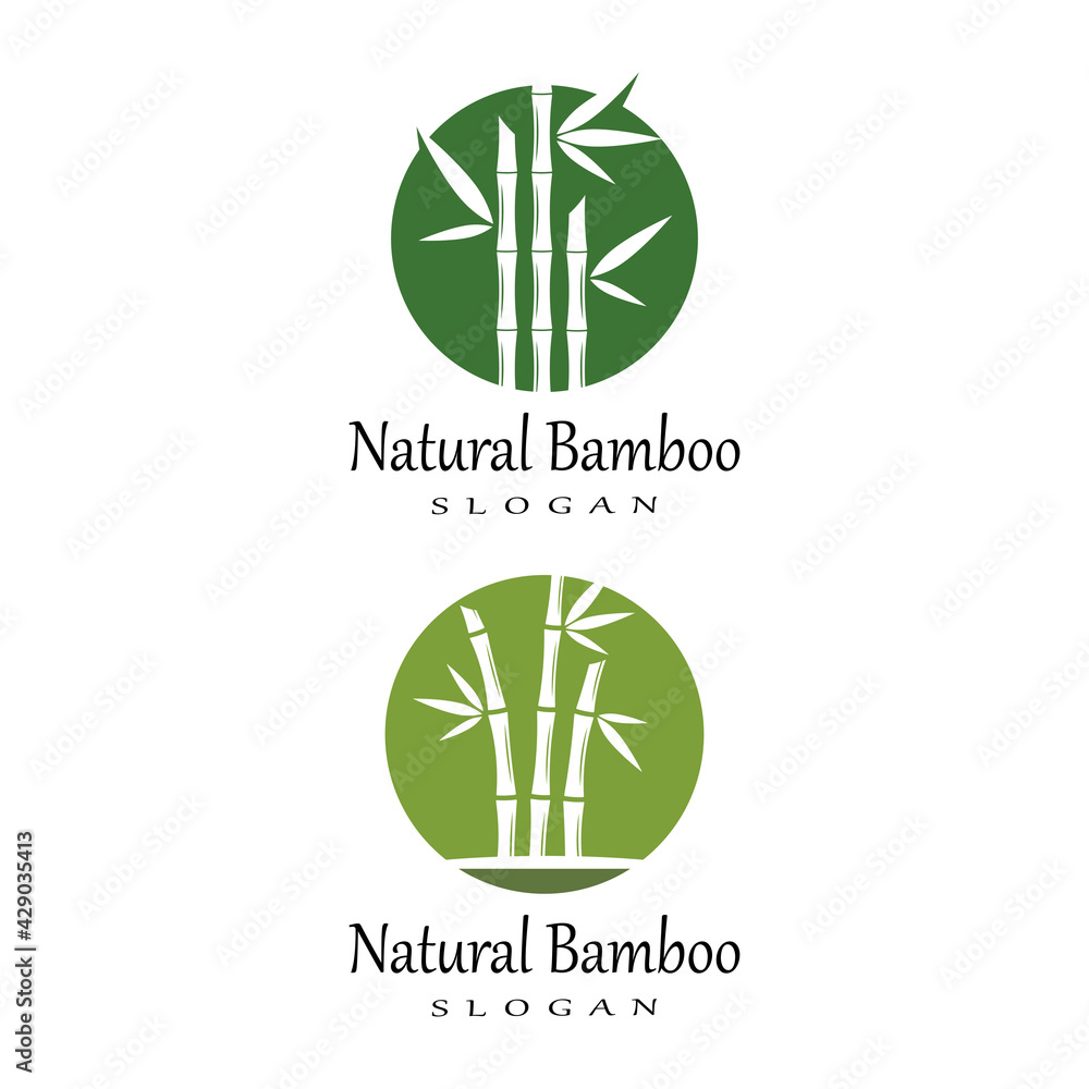 Fototapeta premium Bamboo Logo Template vector icon illustration design