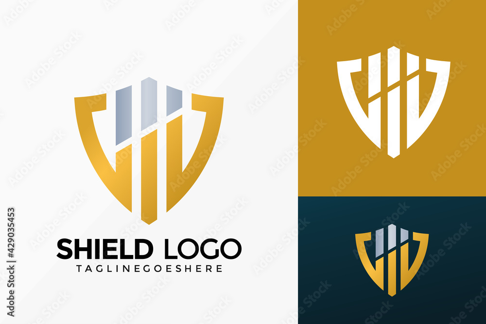 Premium Shield Real Estate Logo Vector Design. Abstract emblem, designs concept, logos, logotype element for template. Premium Shield Real Estate Logo Vector Design. Abstract emblem, designs concept, logos, logotype element for template.