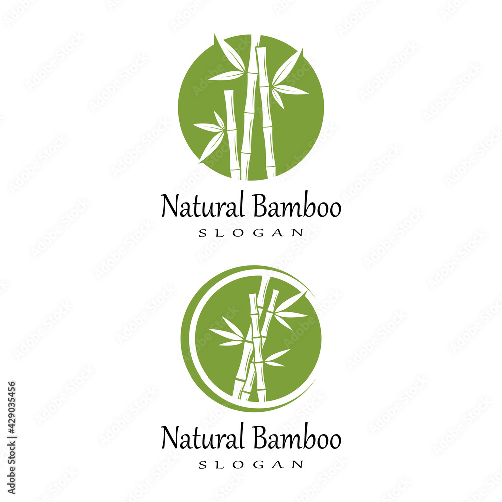 Fototapeta premium Bamboo Logo Template vector icon illustration design