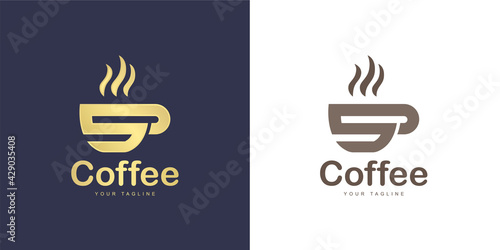The letter s logo has a coffee concept