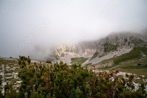 Cima delle Murelle, trekking on Monte Amaro in the Majella national park, the second highest peak of the Apennines. Maiella mountain massif, Abruzzo, L'Aquila. photo