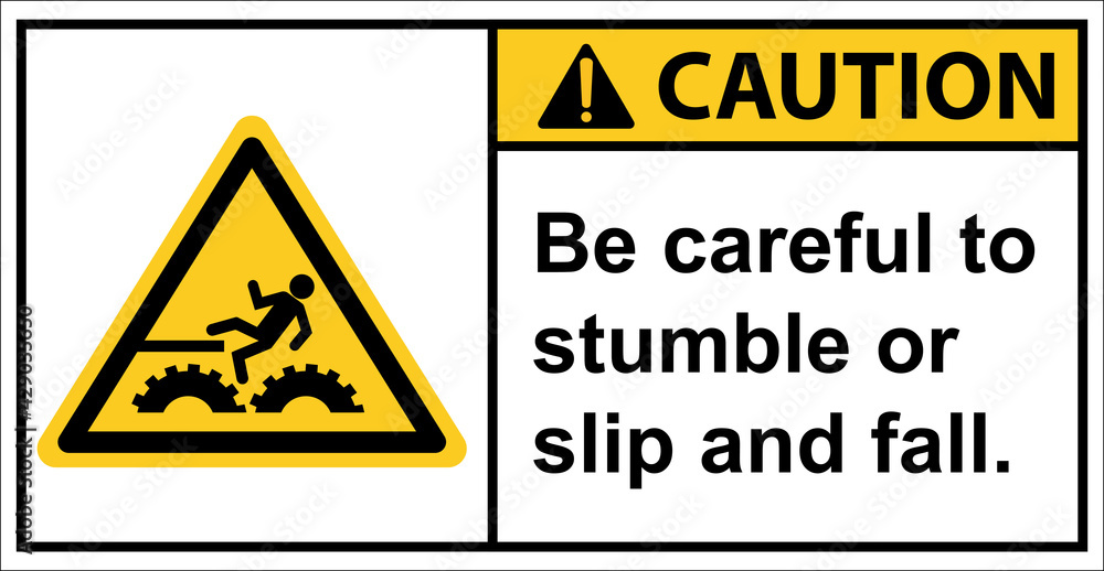 Beware of falling around the driving gear.,Caution sign Beware of falling around the driving gear.,Caution sign
