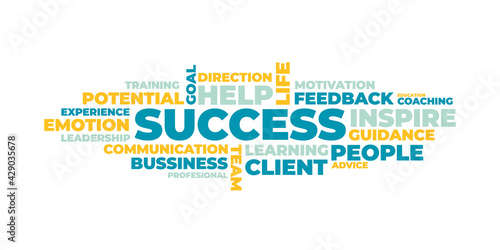 SUCCESS word cloud concept. Vector illustration