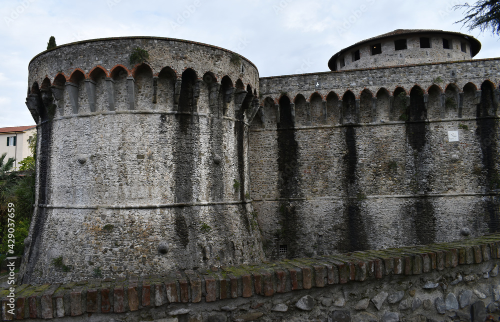 Ancient Firmafede medieval fortress in Sarzana, Italy.