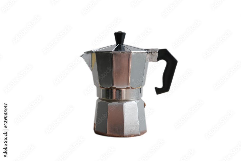 Moka pot isolated on white background Moka pot isolated on white background
