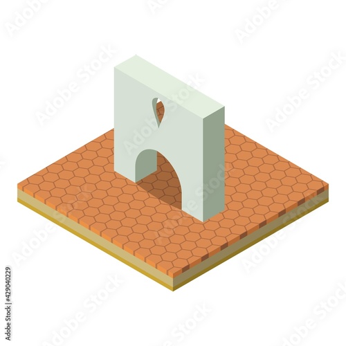 Beautiful arch icon. Isometric illustration of beautiful arch vector icon for web