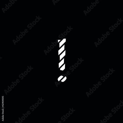 symbol admiration in deformed lines in white