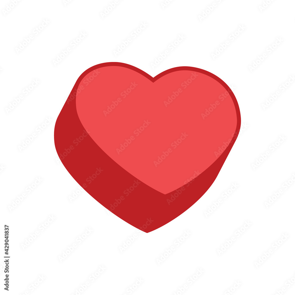 Heart vector icon. Flat style 3d illustration. Love representation. Valentine's day symbol. Heart vector icon. Flat style 3d illustration. Love representation. Valentine's day symbol.
