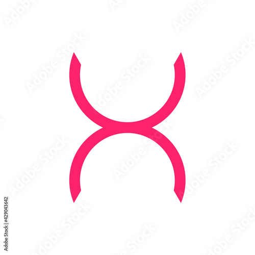 letter H, pink symbol icon logo vector