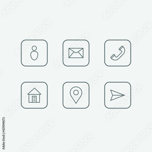 Business cards icons, resume icons, contact and personal icons