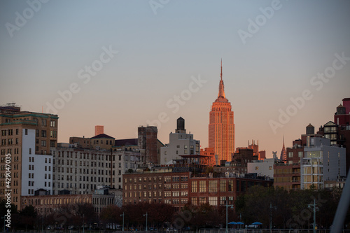The Empire State Building at Sunset in Midtown Manhattan  New York City  New York  USA.