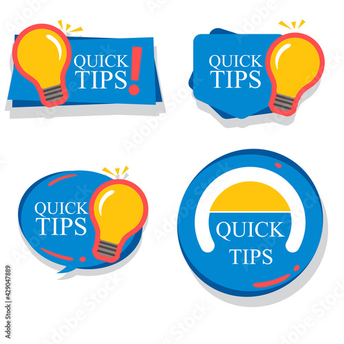 Set of colorful helpful tips badge collection illustration
