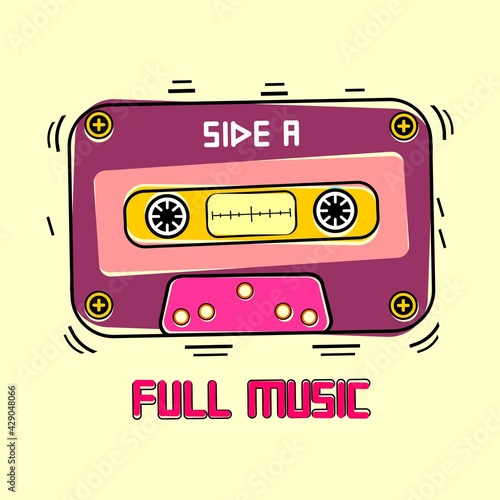 simple cassette vector design  music icon