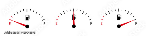 Fuel gauge vector. Fuel indicator meter. Vector