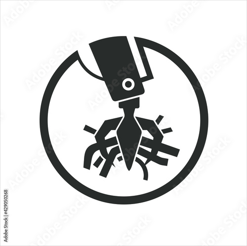 illustration of junkyard, icon for junkyard area.