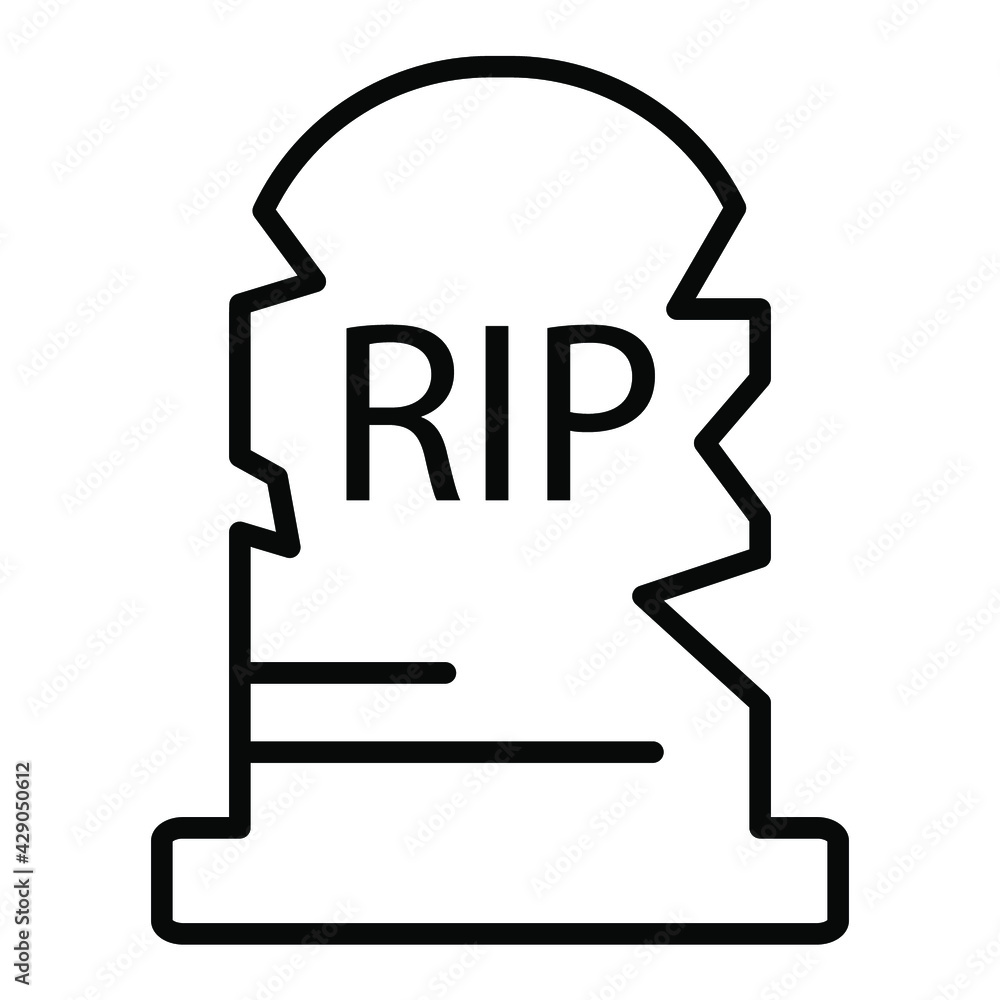 Tombstone icons. gravestone symbol vector elements for infographic web.