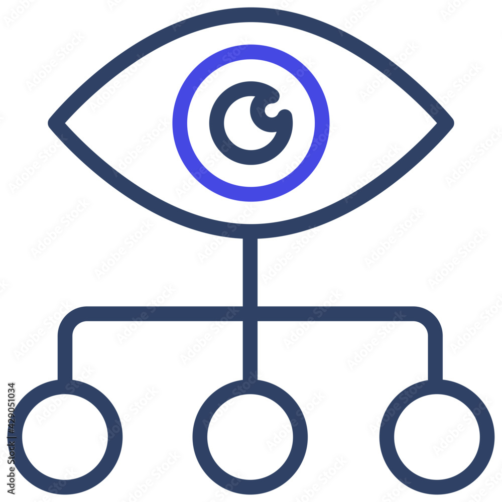 An outline design, icon of network monitoring An outline design, icon of network monitoring