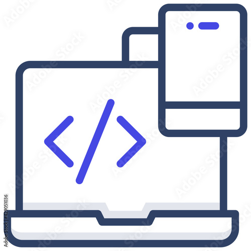 A l A flat design, icon of system coding