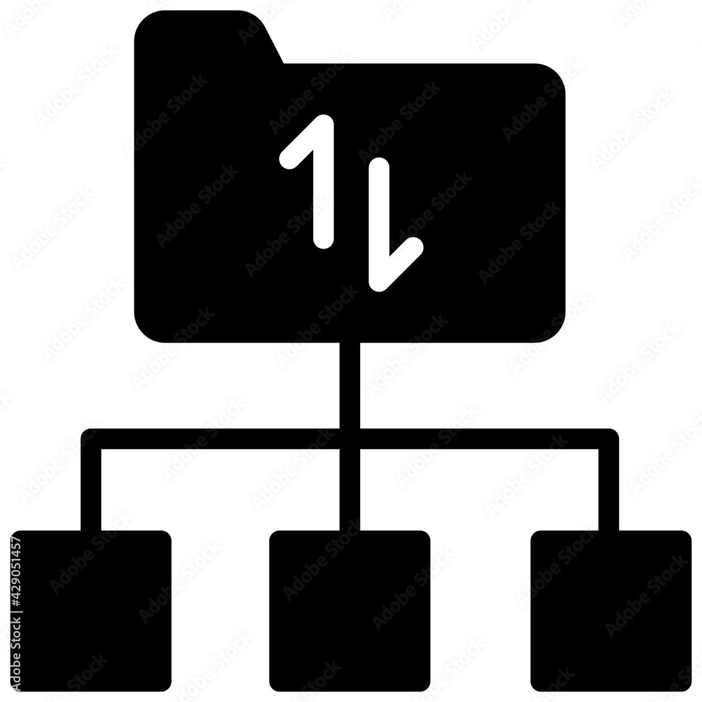 A solid design, icon of folder transfer network A solid design, icon of folder transfer network