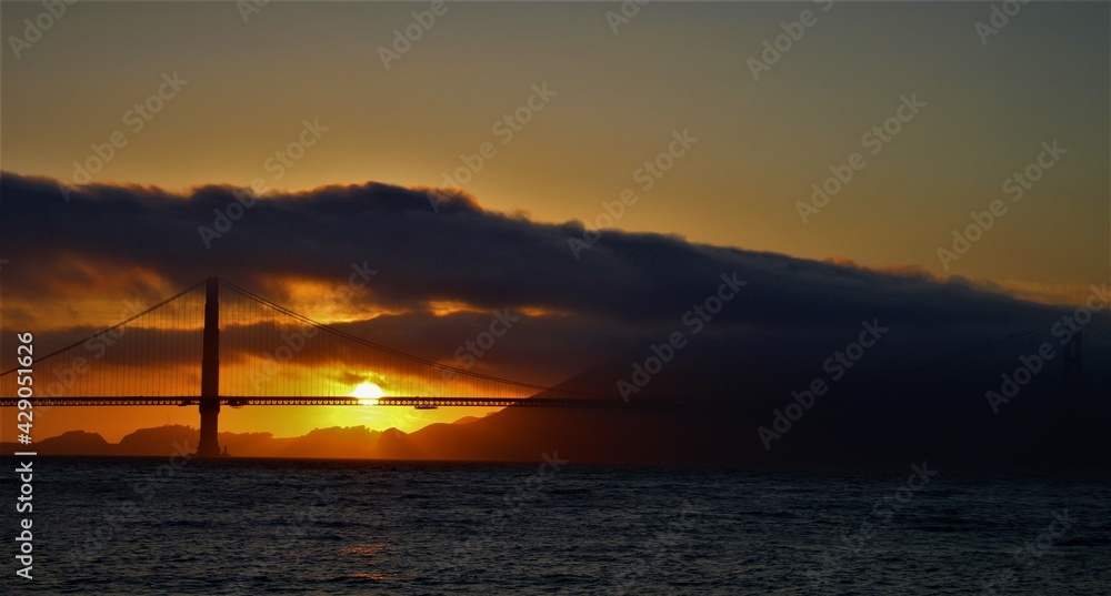 Golden Gate Bridge w/ sunset