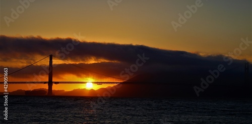 Golden Gate Bridge w/ sunset